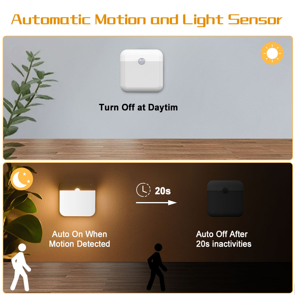 3000K Warm White Under Cabinet Lighting Wall Motion Sensor Led Lights For Pantry Kitchen Toilet Washroom