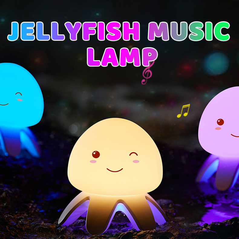 New Products 2024 Rechargeable Dimmable Touch Control Musical Creative LED Jellyfish Mood Lamp