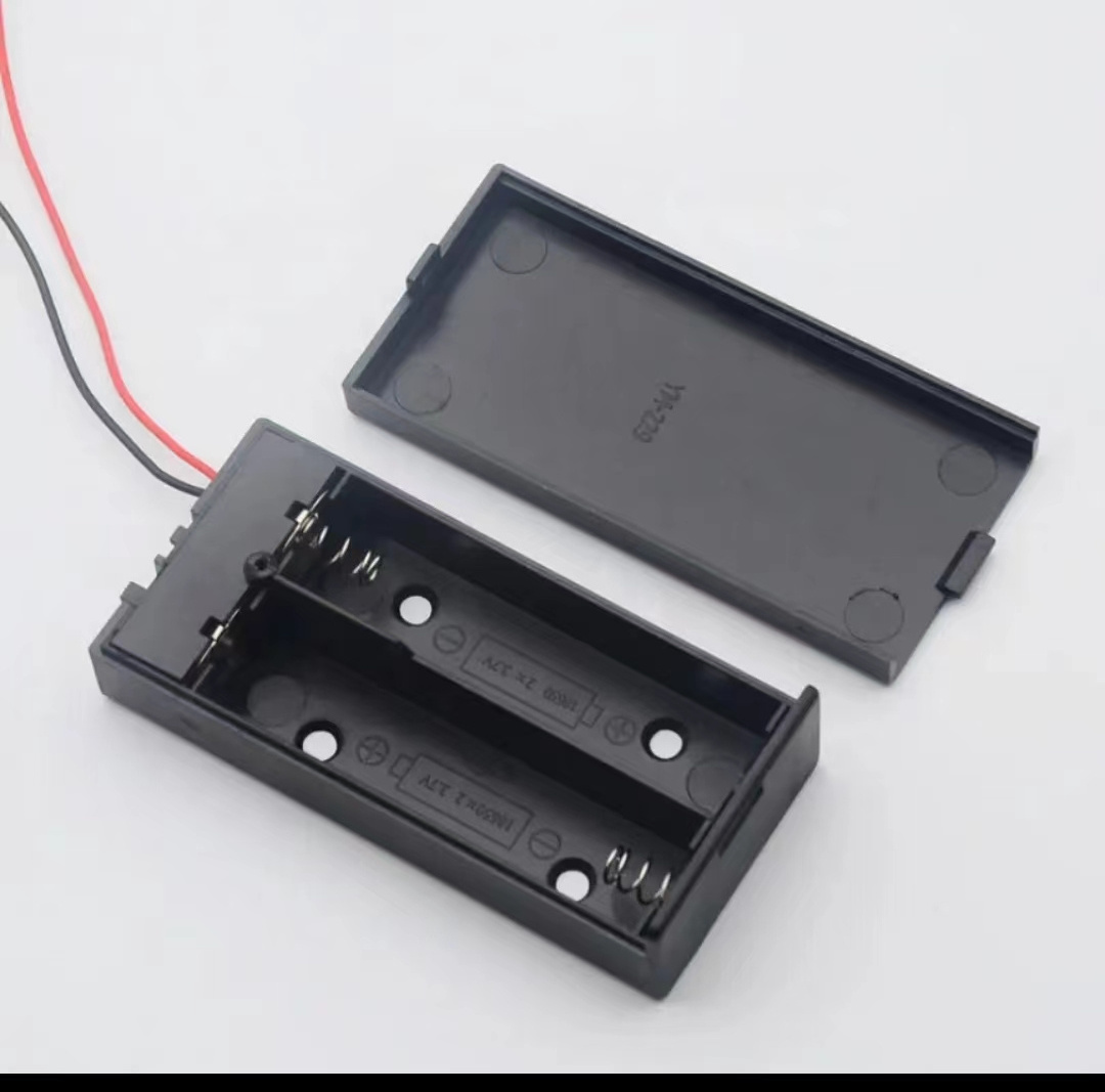 High quality 2*18650 battery box with cover 3.7v battery holder with switch