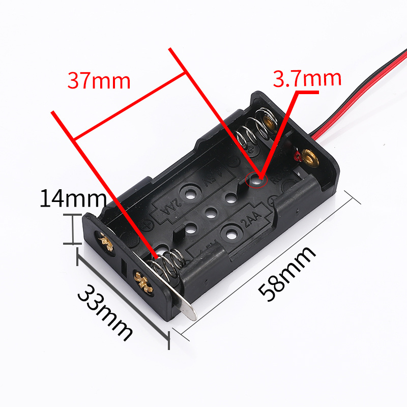 2AA Battery Holder Box With  Knife Switch AA Battery Box/case/holder and wire battery holder aa