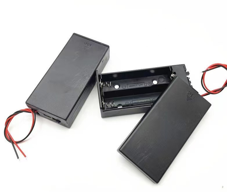 High quality 2*18650 battery box with cover 3.7v battery holder with switch