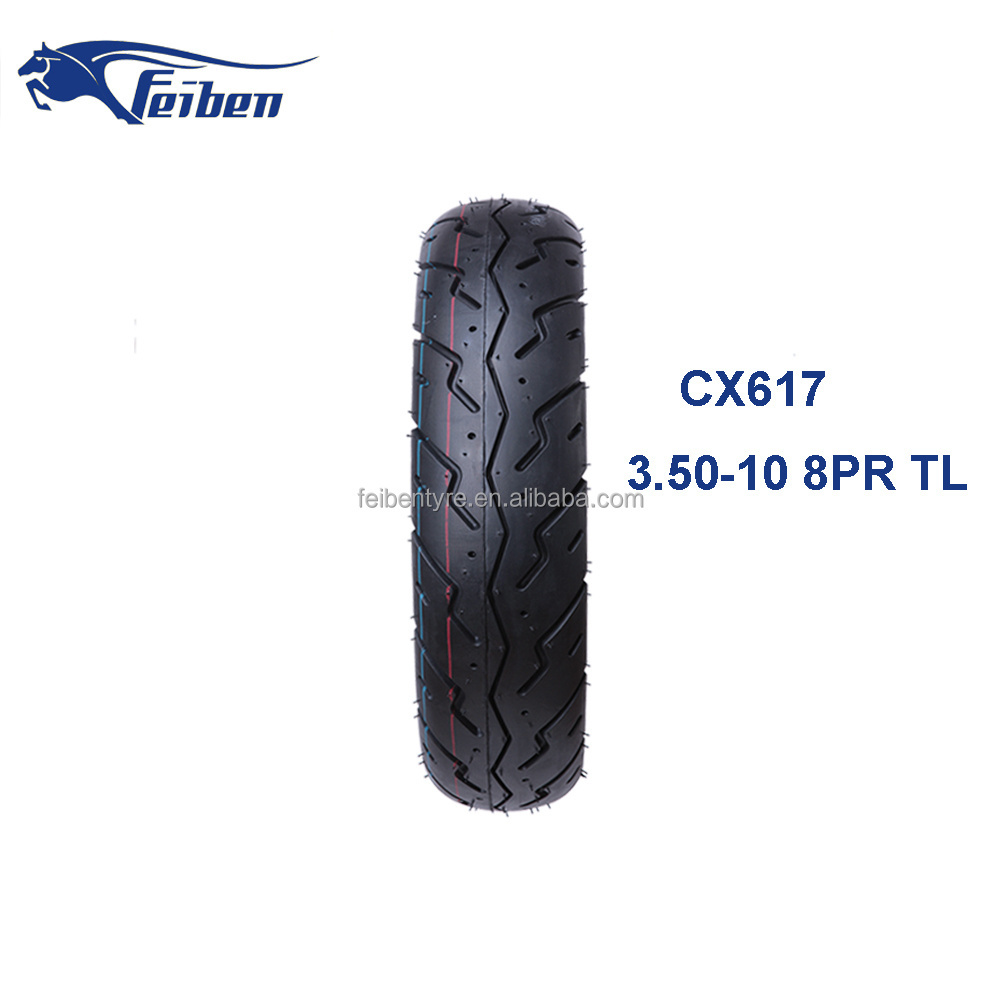 CHINA FEIBEN BRAND 3.50-10 SCOOTER TIRE CX617 MOTORCYCLE TUBELESS CHEAP WHOLESALE TIRES