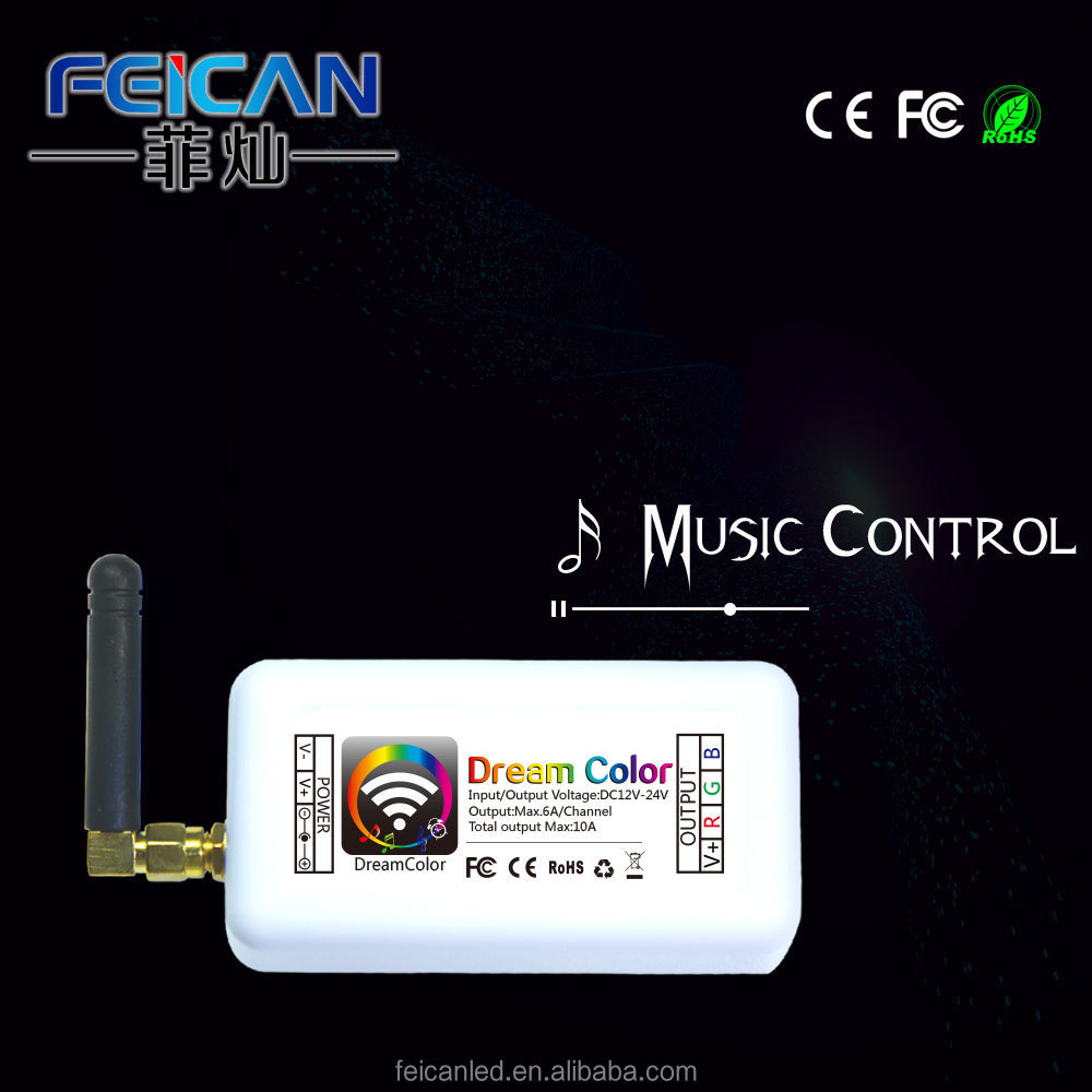 Feican Factory WIFI LED RGB Controller DC12V-24V Smart Phone APP  Controller for RGB Strip Lighting