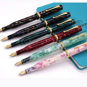 factory price gift  JINHAO A002 marble color resin Acrylic two using fountain pen with converter suitable for 2.6 ink cartridge