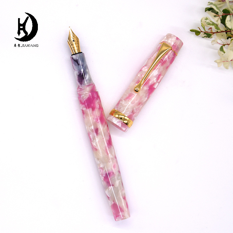 factory price gift  JINHAO A002 marble color resin Acrylic two using fountain pen with converter suitable for 2.6 ink cartridge