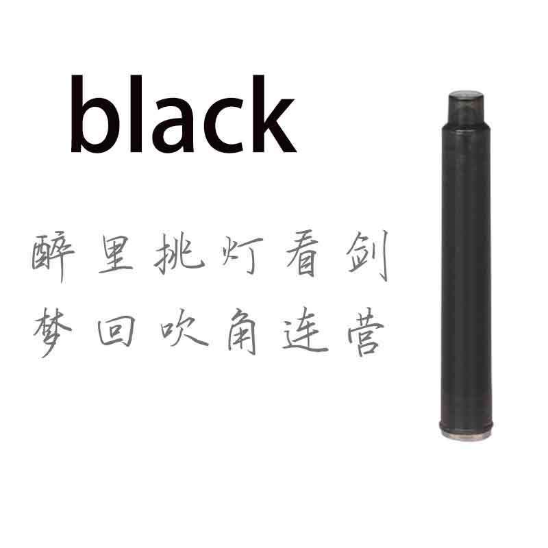 10pcs /case black 3.4MM caliber erasable disappearing thermal friction ink cartridge  refill replacement fountain pen parts