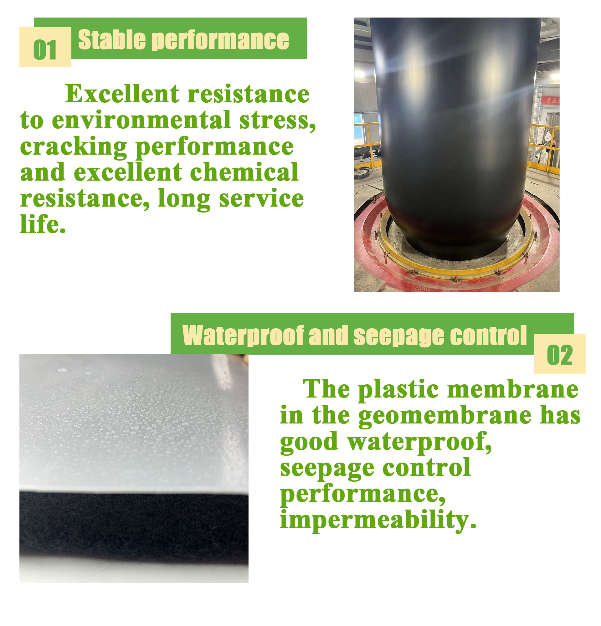 High Quality HDPE Geomembrane Fiber PVC Waterproof Membrane for Fish Pond Aquarium Tank Building Roof Modern Design Style