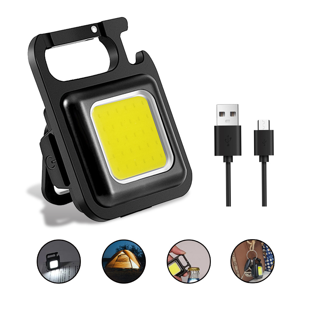 Aluminium COB  Flash Light with Magnet, Rechargeable USB LED Torch Rechargeable Flashlight with Magnet for Camping Torch Light