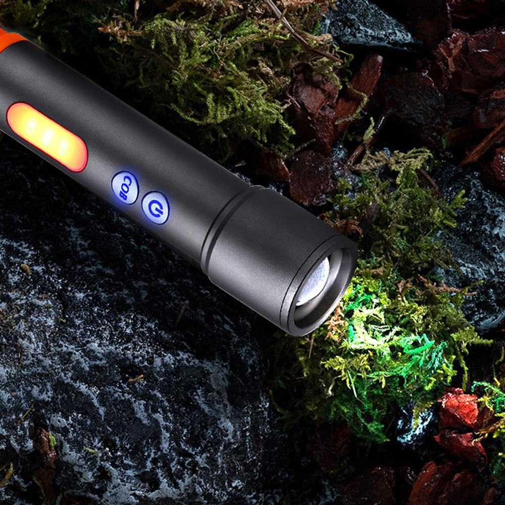 SZFEIC Portable Zoom Laser Rechargeable LED Flashlight 1200mAh COB Torch Lights 1500 Lumens Super Bright Outdoor Camping Lantern