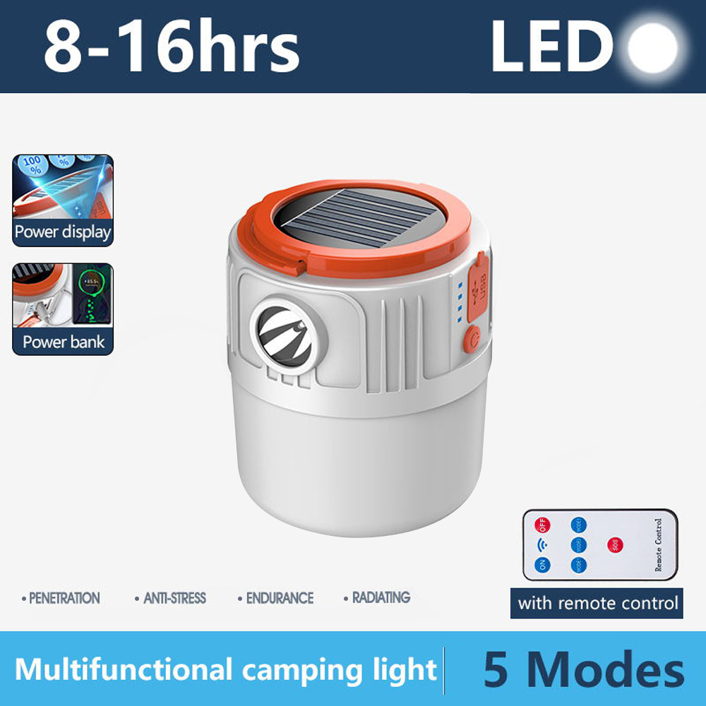 Best Selling USB Rechargeable LED Camping Lantern Light Phone Charge Outdoor Portable Solar Camping Lights With Remote Control