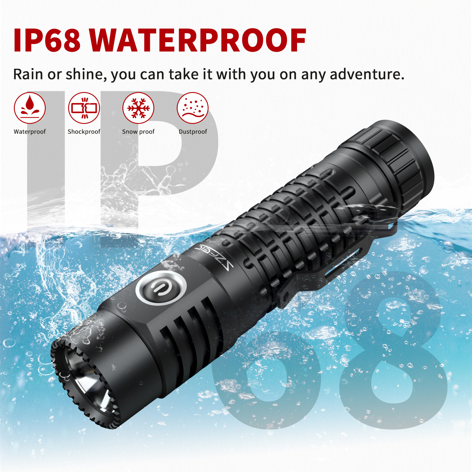 XML3 High Lumen Super Bright 18650 Type-C USB  Recargable Long Range Powerful LED Flashlights & Torches Zoom Flashlight 3000 m