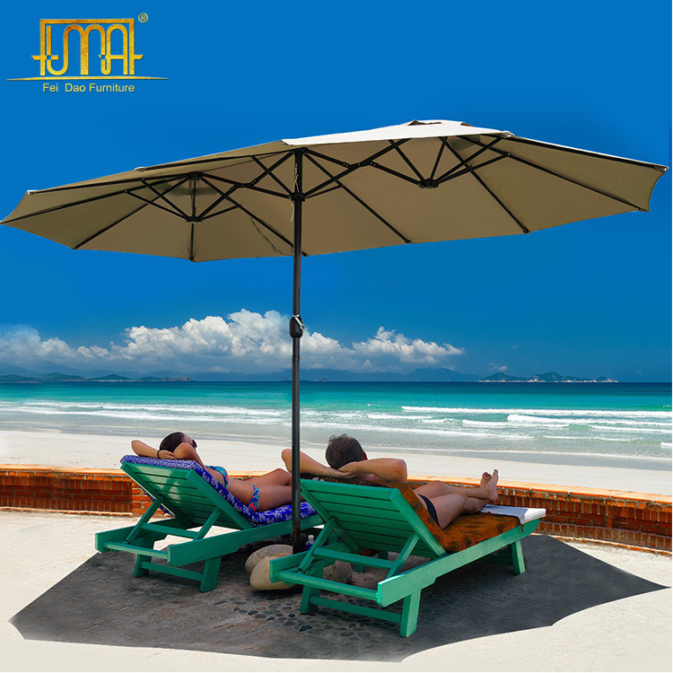 Outdoor Rectangular Umbrella Double-Sided Twin Solar Canopy Sun Patio Umbrella