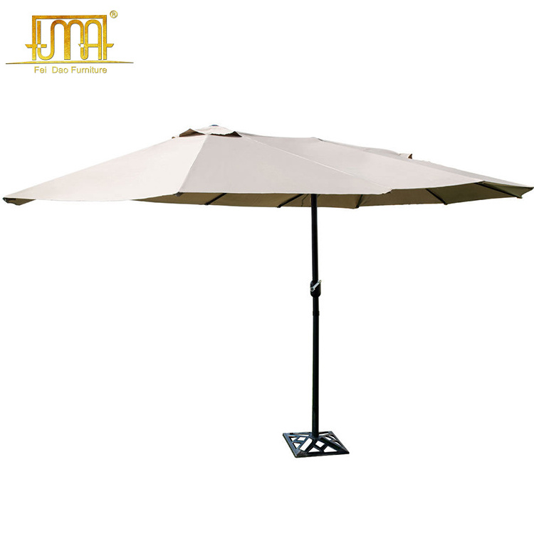 Outdoor Rectangular Umbrella Double-Sided Twin Solar Canopy Sun Patio Umbrella