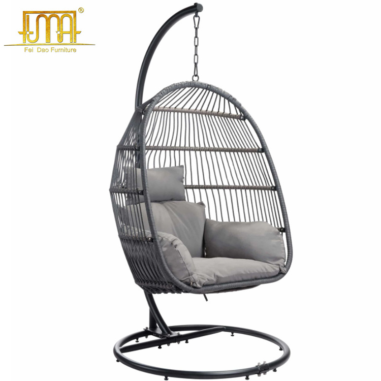 Modern garden set aluminum frame rattan hanging egg chair hammock