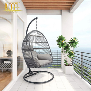 Modern garden set aluminum frame rattan hanging egg chair hammock