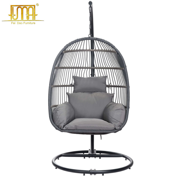 Modern garden set aluminum frame rattan hanging egg chair hammock