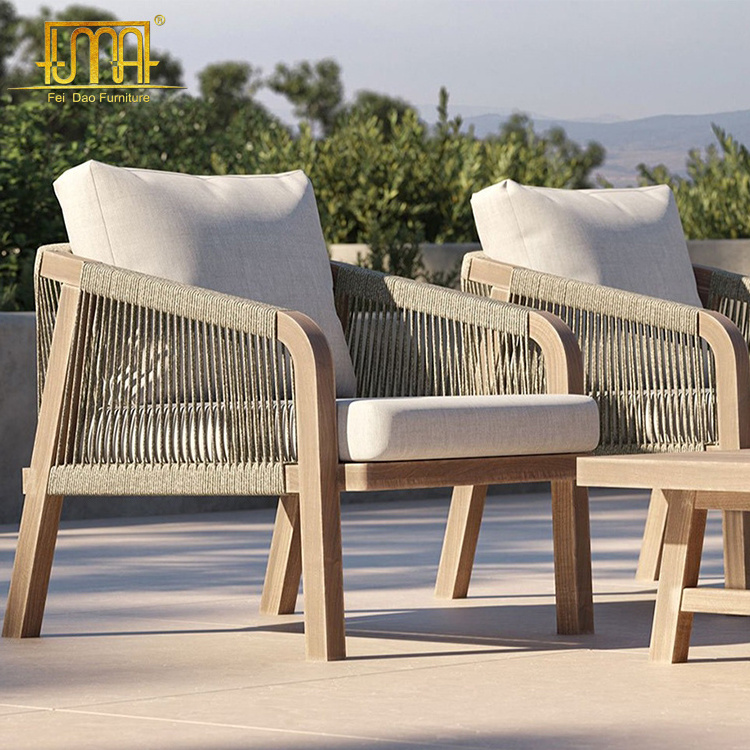 Patio Acacia Garden Sets Teak Wood Armchair With Armrests