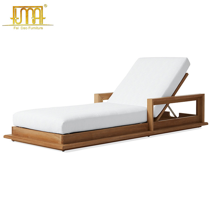 Outdoor Bed Furniture Folding Swimming Pool Teak Wood Bahia Teak Chaise