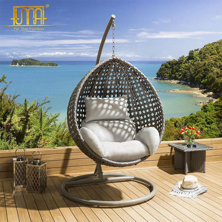 Garden Patio Furniture All Weather Resin Rattan Wicker Double Swing Chair