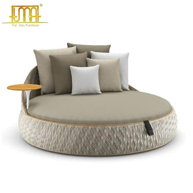 Swimming Pool Luxury Furniture Wicker Rattan Loveseat Outdoor Day Bed