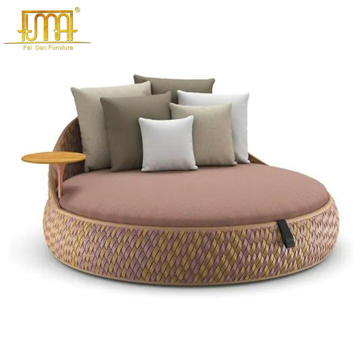 Swimming Pool Luxury Furniture Wicker Rattan Loveseat Outdoor Day Bed