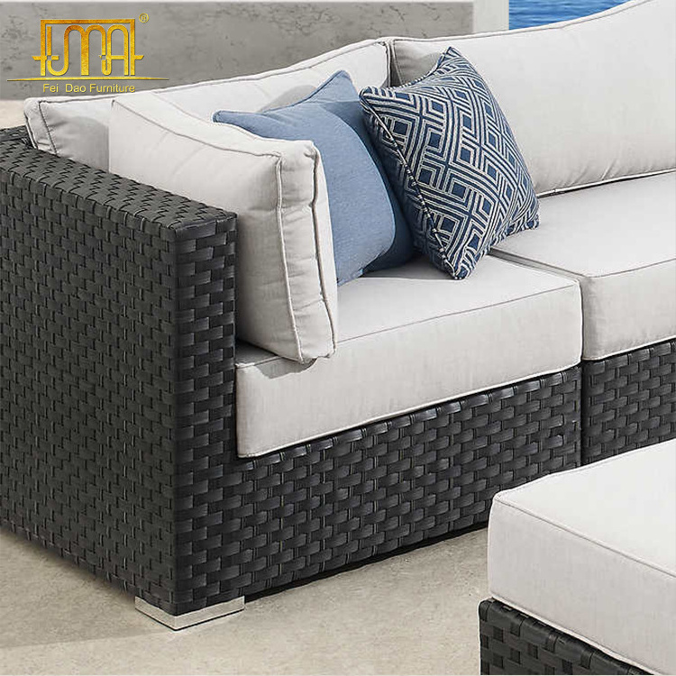 Waterproof Outdoor Furniture Wicker Rattan 7 Piece Deep Seating Sofa Set