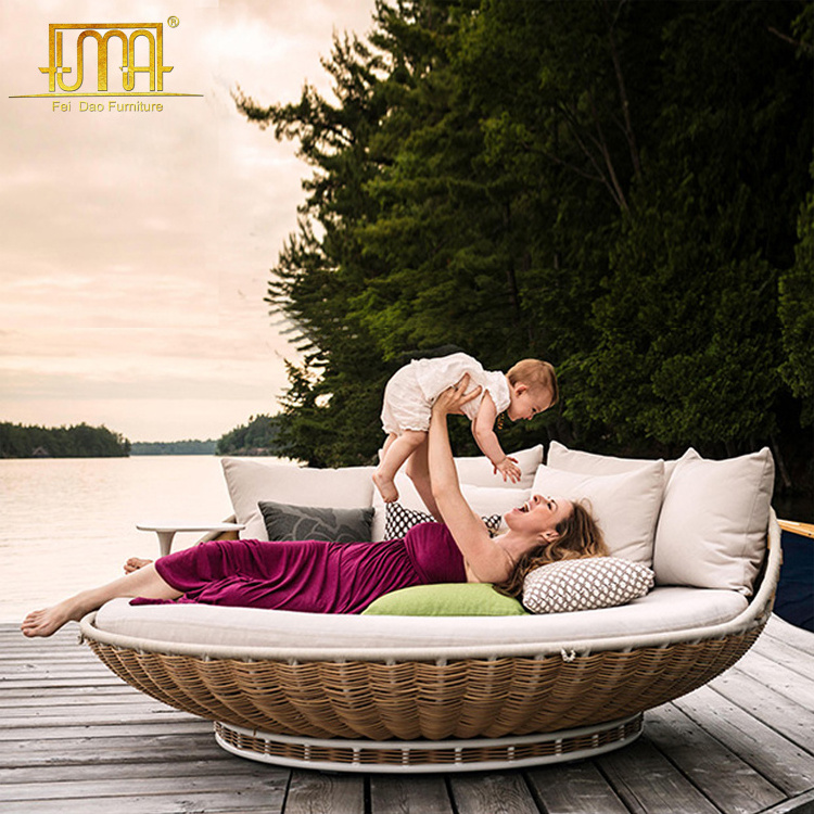 Outdoor furniture modern design hanging chair leisure rattan swing bed