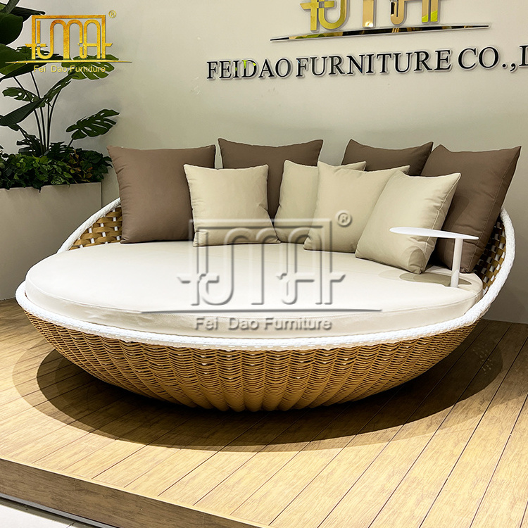 Garden Furniture Round Wicker Rattan Outdoor Swing Bed Hanging