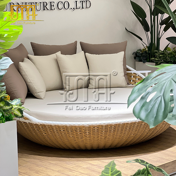 Garden Furniture Round Wicker Rattan Outdoor Swing Bed Hanging