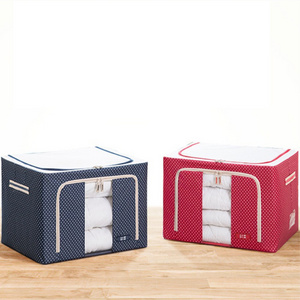 72L Foldable Storage Bins Organizers Oxford Cloth Steel Frame Storage Box for Closet Comforter Bedding  Clothes