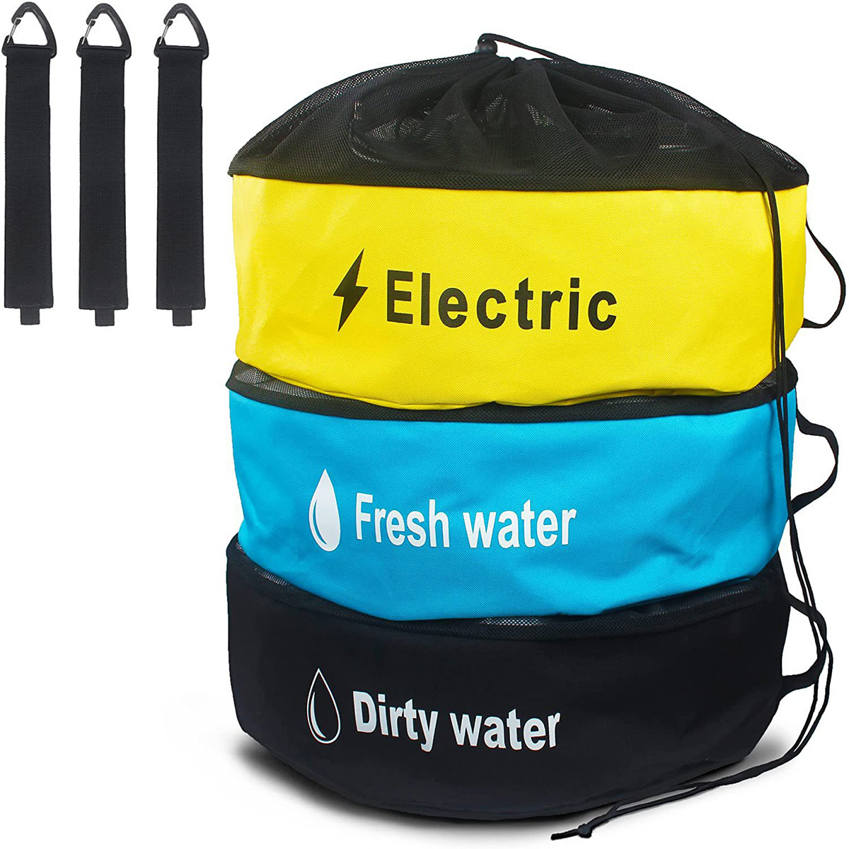 3pcs Waterproof Car Bags Camper RV Hose Storage Organizer car Accessories Foldable RV Water Hoses Electrical Cords Bags