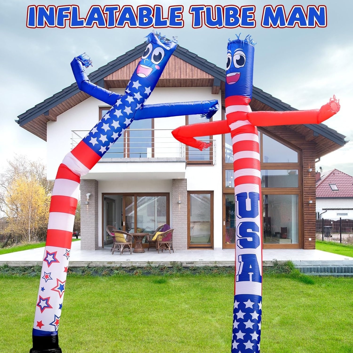 Advertising Cheap Inflatable wave Air Dancer Competitive Price 20 ft July 4th Inflatable decorative blowpipe male dancers