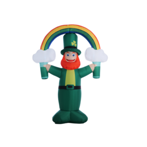 6FT St Patricks Day Inflatables Outdoor Decorations, Built-in Super Bright LED Lights Blow Up Leprechaun Yard Decorations