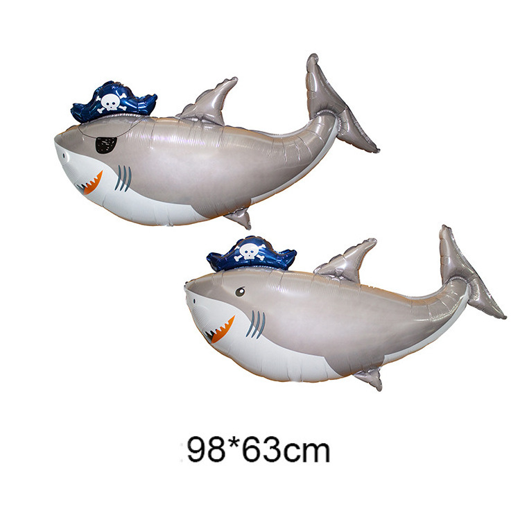 Cartoon Ocean Theme lobster Shark fish marine animal Aluminum Foil Balloon Birthday Party Decorations Children's Gifts kid toy