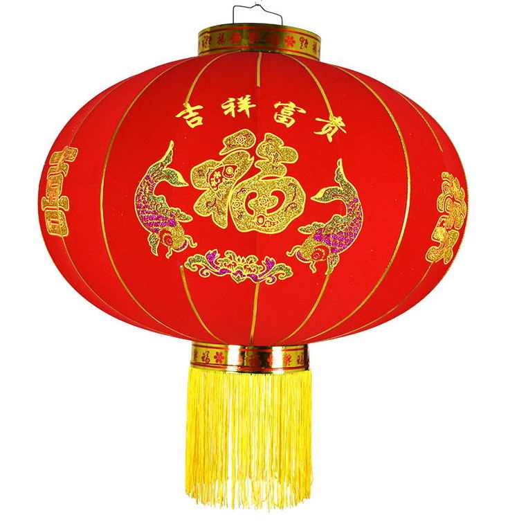 Chinese traditional lantern flannelette red festival decoration hanging flocking lanterns