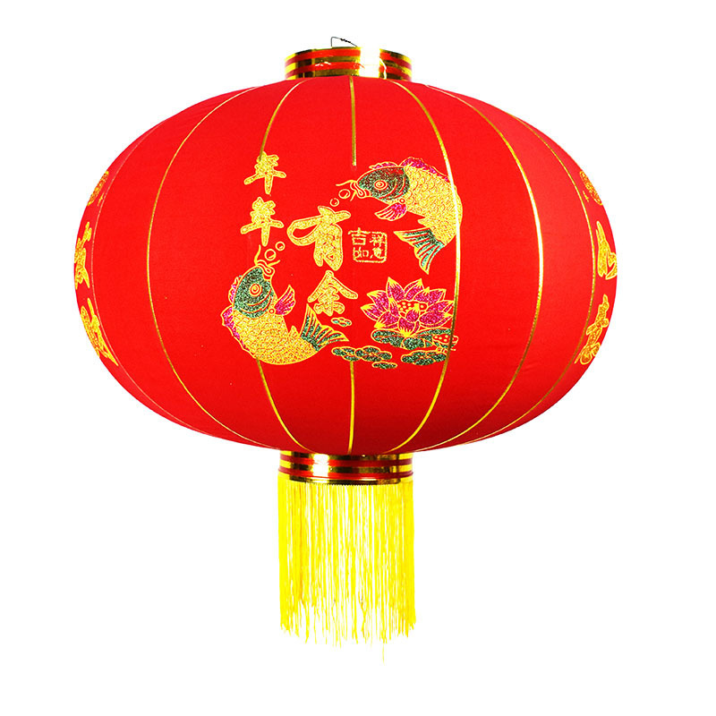 Chinese traditional lantern flannelette red festival decoration hanging flocking lanterns