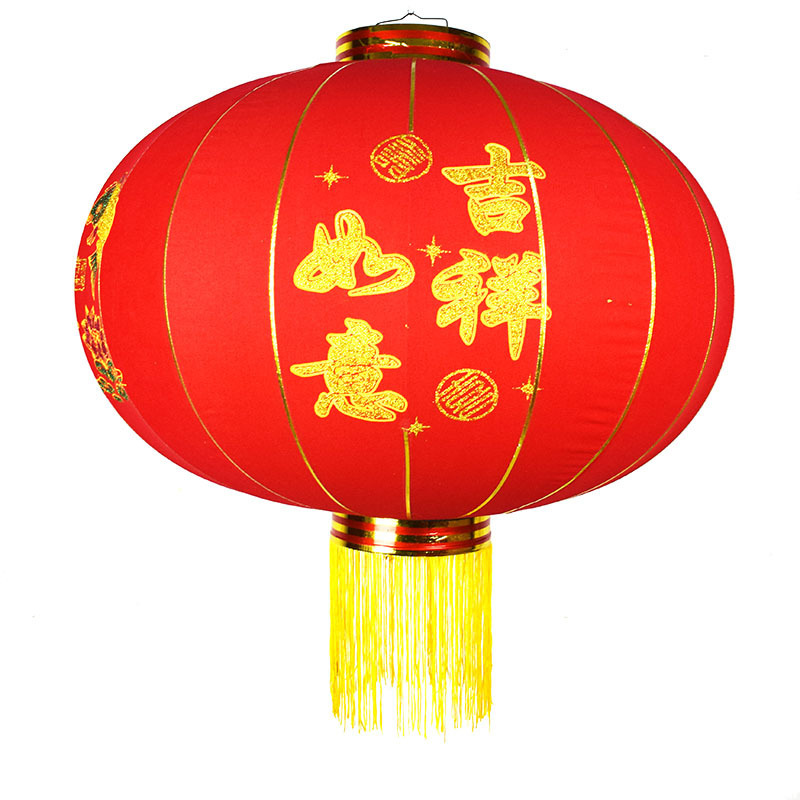 Chinese traditional lantern flannelette red festival decoration hanging flocking lanterns