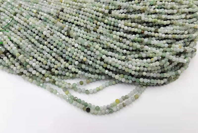 Wholesale Natural Smooth Charm Gemstone 3mm Faceted Jadeite Jade Stone Loose Beads For Jewelry Making