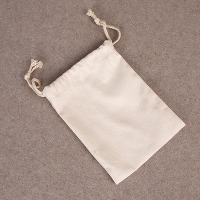 Custom logo dust cover Plain cotton canvas pouch drawstring dust bag  for handbags luxury