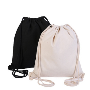 FeiFei Wholesale  White Dust Bags Cotton Canvas drawstring bag backpack with logo