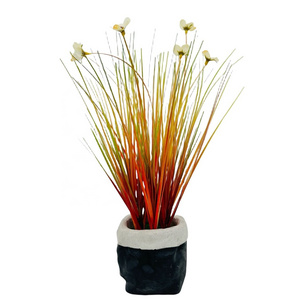 PJ-005 Artificial Household Simulation Delicate  PVC yellow red Delicate  Potted Plants  Tulle Flowers Horticultural Onion Grass