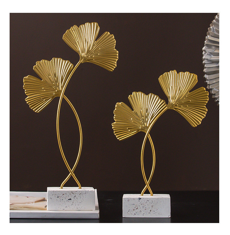 High Quality Modern Nordic Style Table Metal  Accessories Gold Ginkgo Leaves Other Home Decor For Bedroom Living Room