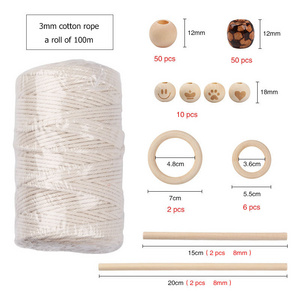 DIY Macrame Supplies Best for Macrame Plant Hanger Wall Hanging 3mm x 109yards Natural Cotton Macrame Cord Kit