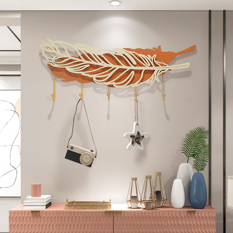 Heavy Duty Luxury Style Orange Metal Hooks Decorative For Hanging Coats Towel Kitchen Backpack Hat Hook Wall Mounted Coat Hooks