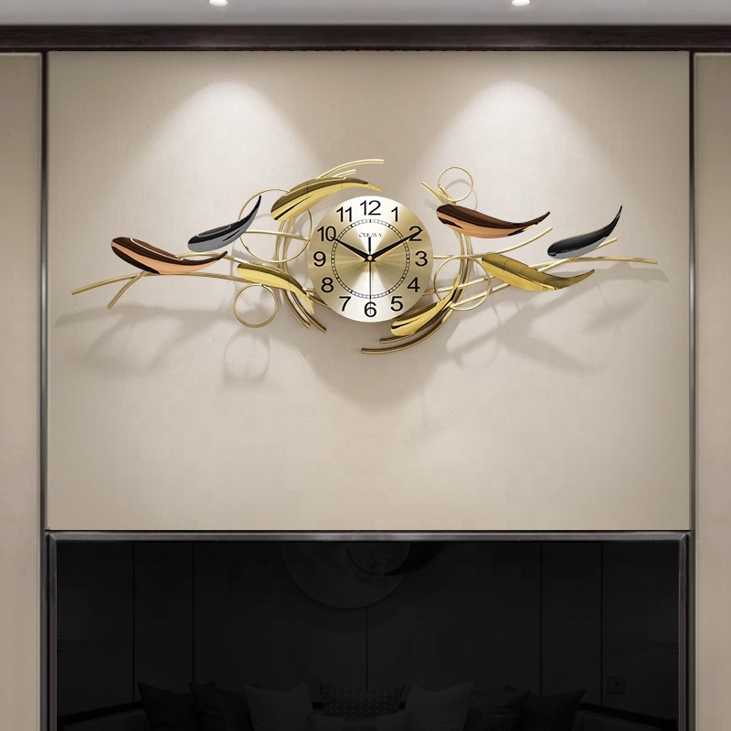 Creative Modern Design Large Metal Wall Watches Household Bedroom Iron Art Clocks Wall Watch Home Decor Fish Wall Clock