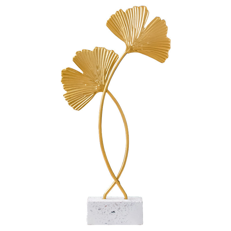 High Quality Modern Nordic Style Table Metal  Accessories Gold Ginkgo Leaves Other Home Decor For Bedroom Living Room