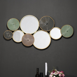 Creative Design Nordic Style Living Room Sofa Background Wall Decoration Indoor Round Shape Wall Mirror Decoration For Home