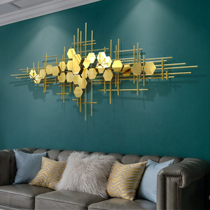 Factory Direct Sales Modern Light Luxury Style Living Room Wall Decoration Gold Geometry 3D Wall Art Hanging For Home Decor