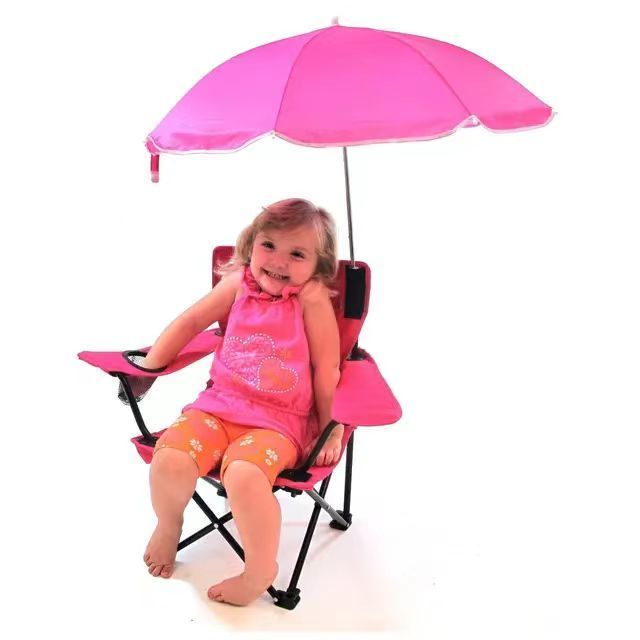 Beach Baby KIDS Umbrella Chair For Relaxing, Hot Pink 14W x 12D x 36.75H