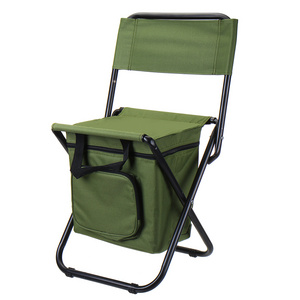 Wholesale Prices Backpack Folding Beach Chair Portable Camping Chair with Backrest Storage Cooler Bag